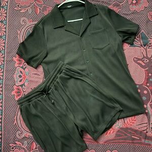 Coofandy Black Ribbed Shirt